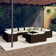 13 Piece Patio Furniture Set, Outdoor Wicker Chairs for Garden, Balcony & Porch - Rattan Conversation Set with Table for Small Spaces & Clearance