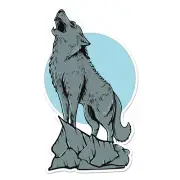 Howling Wolf Moon Vinyl Decal Sticker - ebn8895