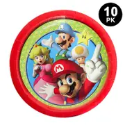 Mario Theme 9 inch 23cm Plates 10PK - Kids Birthday Party Tableware