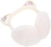 [VALICLUD] Kitten Warm Plush Ear Defenders Cat Ear Headband Running Headband Ears Fox Plugs Faux Hat Hearing Cold Dog Muffler Animal Ear Planes Mask Stickers Yarn White