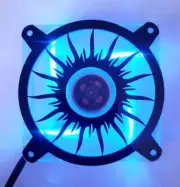 Custom 92mm BLAZING SUN 2 Computer Fan Grill Gloss Black Acrylic Cooling Cover