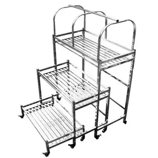 不銹鋼戶外陽臺庭院簡約多肉多層室外花架落地式雙層花架移動帶輪