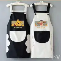 在飛比找樂天市場購物網優惠-防水圍裙廚房做飯家用韓版時尚日系可愛維尼熊洋氣上班工作服定制