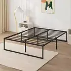 Metal Bed Frame Double Size Mattress Base Platform Foundation Black