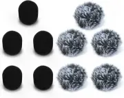 MIC WINDSCREEN (Foam & Furry Cover, 5-Pack of Each)