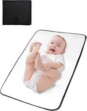 Lekebobor Baby Change Mat, Portable Nappy Changing Mat Waterproof Baby Change Pad for Travel, Quilted Black
