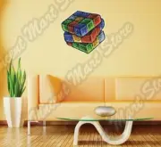 Rubik's Cube 3-D Puzzle Magic Wall Sticker Interior Decor 22"X22"