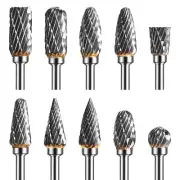 Tungsten Carbide Rotary Burr Set with 1/8" Shank Double Cut Carving Bits for ...