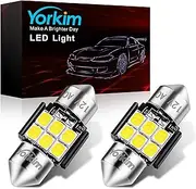 Yorkim De3175 LED Bulb White Super Bright LED Festoon 28mm 29mm LED Error Free CANBUS 6-SMD 2835 Chipsets For Interior Lights, DE3022 LED, 3175 LED Bulb，3022 LED Bulb - Pack of 2