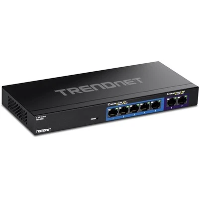 TRENDnet 7 Port Multi Gig Ethernet Switch 2.5G Gaming 20Gbps Fanless Design