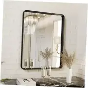 Bathroom Mirror Wall Mounted Square Metal Mirror 18"*30" Black