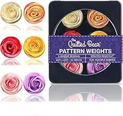 The Quilted Bear Pattern Weights - Multiple Designs of Scratch Resistant Paper Weights/Pattern Weights for Sewing or Cutting Fabric (TQB - Roses)