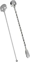 GRADENEVE 1 Set Mixing Spoon Combination Stirrer Spoons Swizzle Stick and Stir Spoon Cocktail Swizzle Sticks Coffee Stirrers Metal Swizzle Sticks Long Handle Stirrers Skull Stirrer re-usable