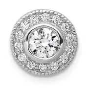 14k White Gold 1/2 Ct. Lab Grown Diamond VS/SI+ G+ Round Halo Chain Slide Pendant