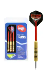 Essendon Bombers AFL Brass Darts 3 X Darts Flights & Shafts In Case