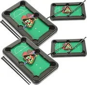 GOOHOCHY 4 Sets Mini Pool Table Set Desktop Billiards Game Compact Indoor Fun for Adults Lightweight Portable for Family Gatherings Enhances Imagination Skills