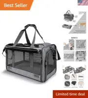 Breathable Mesh Pet Carrier for Medium to Large Cats - Spacious and Lightweight