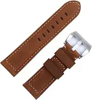 [KLVN] Handmade Watch Band Accessories Retro Vintage Genuine Crazy Horse Leather 24mm Watchband For Panerai Strap Tang Buckle