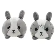 Stuffed Bunny Plush Toy Rabbit Reversible Plushie Doll for Stress Relief Double-Sided Flip Plushie Express Your Emotion