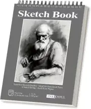Sketch Book - 9"x12" Spiral Bound Drawing Pad, 1 Pack of 100 1 Gray