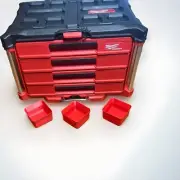 (3-Pack) 3D Storage Bins for Milwaukee PACKOUT 4-Drawer Tool Box (48-22-8444)