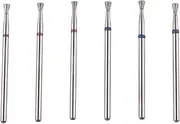 MZCMSL Tapered Diamond Cuticle Nail Bit Set with Case, 6pcs Pro Manicure Drill Bits, 3/32 Shank Electric Nail Tool(Fine+Medium)