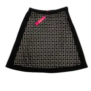 Catherine Malandrino Skirt A-line Black Diamond Laser Cut-out Women's Size 6