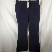 NWT Boden Women's Pant 14R Navy Blue Corduroy Flare Bootcut Trouser Pants 34X32