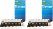 Basic Care 7-Day AM/PM Pill Organizer, 2X/Day, Black & Clear, 2-Pack