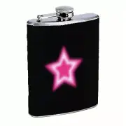 Pink Star Y2k Flask 8oz Stainless Steel Hip Drinking Whiskey Sporty