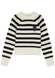 Moncler Logo Stripe-intarsia Wool Jumper - White - S (UK 10 / S) S (UK 10 / S)