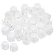 Cord Locks, 30 Pack Round Spring Toggle Stopper, Clear White