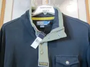 XL POLO RALPH LAUREN NAVY BLUE PULLOVER 1/4 ZIP 1/4 BUTTON UP SWEATER SHIRT