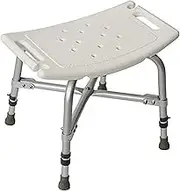 FFSPIIO Stable Bathroom Seat, for Elderly Bath Stool Ergonomic Aid Adjustable Height Non-Slip Feet with Backrest Bath Bench Shower Chair