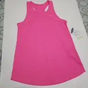 New Girl Old Navy Active Go Dry Cool Pink Space Dye Print Racerback Tank L 10 12