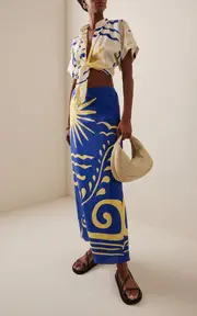 [Cala de la Cruz] Magda Linen Midi Skirt