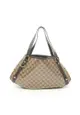二奢 Pre-loved Gucci Abby GG Crystal Shoulder bag Coated canvas leather beige Dark brown