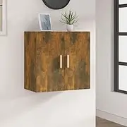 Wall Cabinet Smoked Oak 60x30x60 cm, Engineered Wood Storage with Doors, Space-Saving Organizer with Shelves for Home, Office, Closet, or Living Room