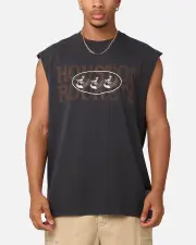 [MITCHELL & NESS] Mitchell & Ness Houston Rockets Triad Muscle T-shirt Faded Black - Size S S Faded Black