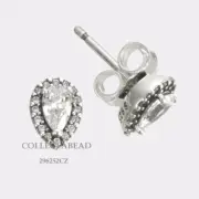 Authentic Pandora Silver Radiant Teardrop Clear CZ Earrings 296252CZ