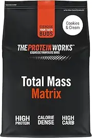 Protein Works - Total Mass Matrix | Mass Gainer | Calorie Dense Weight Gainer | Protein Powder | Cookies 'n' Cream | 2 Kg