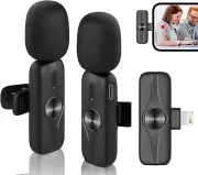 Microphone 2 Pack for iPhone iPad 2.4GHz Wireless Lapel Lavalier 1000ft Range