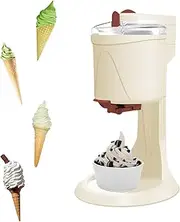 Soft Serve Ice Cream Machine, Household Ice Cream Machine, 1L Automatic Mini Fruit Soft Serve Ice Cream Machine, Double Stirring, DIY Ice Cream Cone Machine for Home, Bar, Cafe