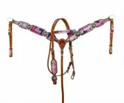 Showman Tye Dye Print Medium Oil Brow Band Headstall Set! FREE SHIP!