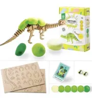 Robotime Creative DIY Modeling Clay with Wooden Brontosaurus Dinosaur Skeleton