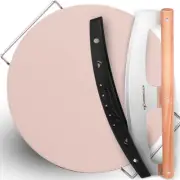 KitchenStar Pizza Cutter Rocker Blade 16" + Pizza Stone for Oven and Grill 16" w