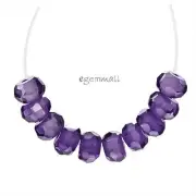 25 Cubic Zirconia Rondelle Beads 4mm Amethyst Purple #64256