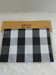 Robert Stanley Fall Farmhouse Table Runner Black & White Buffalo Check 72" X 13"