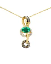 Le Vian 14K 0.92 ct. tw. Diamond & Emerald Necklace NoSize NoColor