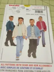 Burda Pattern 9601 Children's Unisex Boys Girls Jackets Sizes 6 - 14 UNCUT